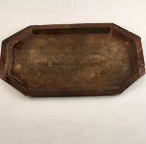 Chase Messing Metalltablett Achteck mit bedrucktem Muster Vintage 10 1⁄2"" L x 63⁄4"" W - Bild 1 von 6