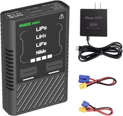 GensAce Imars Mini Lipo Battery Charger 65W Type-C PD Adapter For LiPo/Life 2-4S - Image 1 of 4