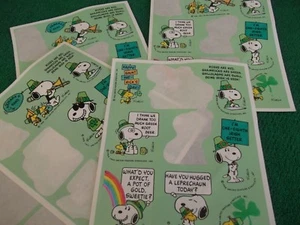 22 VTG.SNOOPY ST.PATRICKS STICKERS,SEALS,IRISH SETTER! 1965~~ - Picture 1 of 5