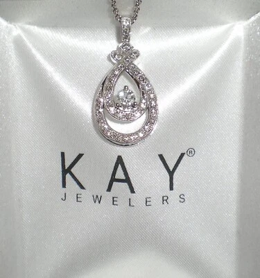 KAY Jeweler's Love's Embrace 14K WG 3/4ct Diamond Necklace 💎 $1499 💎 RARE! - Image 1 of 4