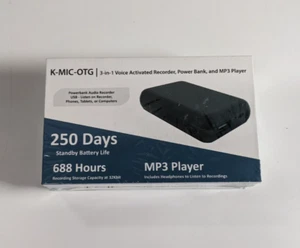 K-MIC-OTG 3 in 1 Voice Activated Recorder, Power bank & MP3 Player 16GB - Picture 1 of 3