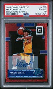 2022 Donruss Optic Max Christie #233 Red Choice Rated Rookie ON CARD Auto PSA 10 - Picture 1 of 3