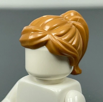 Lego Médio Nougat Feminino Minifigura Cabelo Rabo de Cavalo Varrido Lateralmente Minifig Menina - Imagem 1 de 4