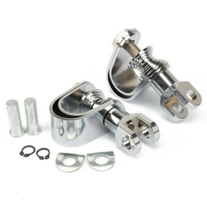 Chrome 1-1/4" Highway Footpeg Foot Pegs Engine Guard Mounts Clamps For Harley RD - Picture 1 of 6