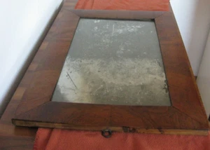 Spiegel Biedermeier Nussbaum furniert 19. Jh. Antik Original breiter Rahmen - Bild 1 von 9