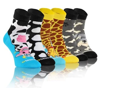 SESTO SENSO Lustige Bunte Kurze Socken 3 Pack Süße Sneakersocken Baumwolle