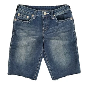 True Religion Raw Hem Short Denim Jeans Size 14 - Picture 1 of 4
