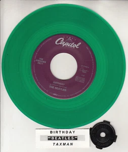 THE BEATLES Birthday & Taxman NEW GREEN VINYL 7" 45 RPM RECORD RARE! - Picture 1 of 1