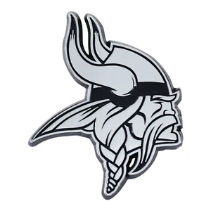 New NFL Minnesota Vikings Auto Car Truck Heavy Duty Real Chrome Metal Emblem - Picture 1 of 2