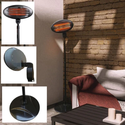 LEX Heizstrahler Wärmestrahler Standheizer Terrassenheizer Outdoor IPX4 Schwarz - Bild 1 von 4