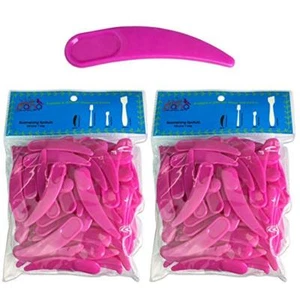 200pcs PANA Rosa Curvo Boomerang Plástico Maquillaje Cosmético Espátulas Cuchara - Imagen 1 de 6