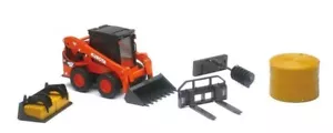 New Ray 1/18 Plastic Kubota SSV65 Skid Loader with Accessories Play Set - Picture 1 of 1