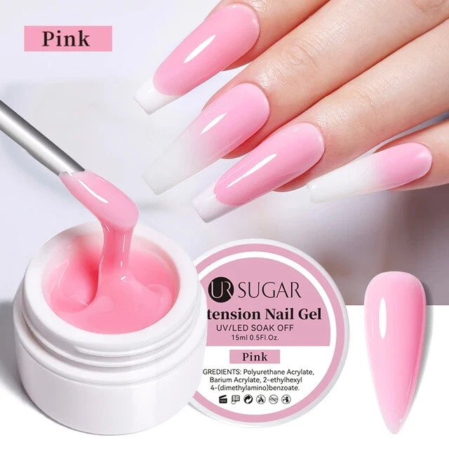 15ml Nagel Gel Verlängerung UV LED Acryl Lack Nagellack Poly-gel Rosa Nail Polit - Bild 1 von 4