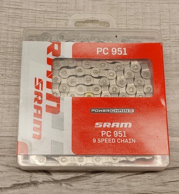 SRAM PC-951 Chain 9-Speed 114 Links Gray Single Use Master Link - Image 1 of 2