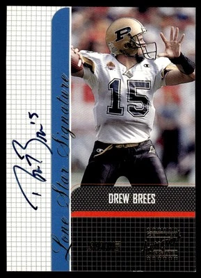 2001 Topps Stadium Club Lone Star Signatures Drew Brees Rookie #LS-DB - Image 1 of 2