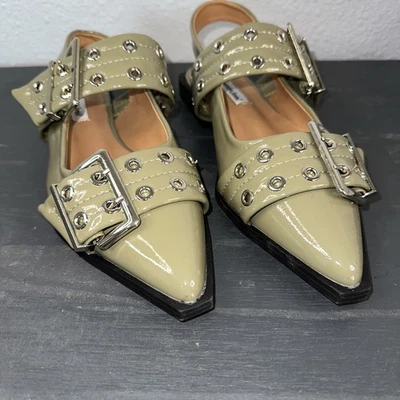 New Ladies Flats Slingback Pointed Toe Daily Dress Sandal Shoes Sz 7.5 Green - Image 1 of 4