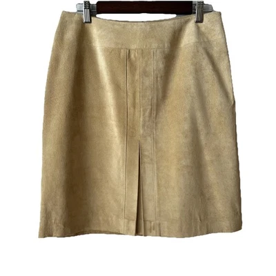 Замшевая юбка Madison Studio 10 желтовато-коричневый коричневый 90-х мини карандаш богемное Academia Western - Изображение 1 из 4