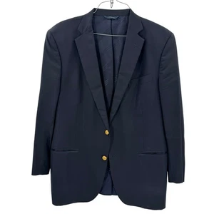 Blazer negro Brooks Brothers 1818 Madison para hombre talla 44L tela importada de 2 botones - Imagen 1 de 10