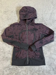Sudadera con Capucha Lululemon Scuba II Crushed Dark Cherry/Negro Talla 10 - Imagen 1 de 9