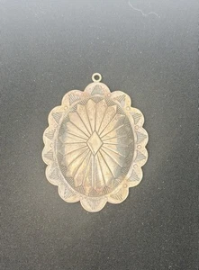 STERLING SILVER NATIVE AMERICAN SW STAMPED CONCHO SHEILD PENDANT .925 - Picture 1 of 4
