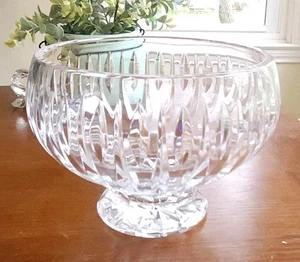 Waterford Marquis Crystal Bowl Clear Sheridan Pressed Glass Signed 8x5.5" Tall - Picture 1 of 9