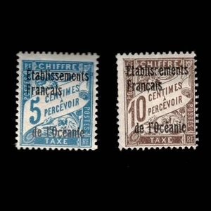 French Polynesia, Scott J1-J2, Postage Due, 1926-1927, MH, 110065 - Picture 1 of 2