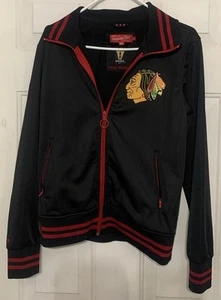 Mitchell & Ness Vintage Hockey Chicago Blackhawks Jacket Large Black w/ Red Trim - Bild 1 von 3