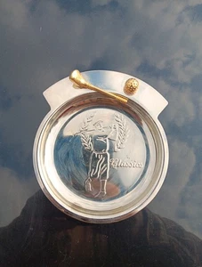 Vintage Golf CLASSICS Ashtray Trinket Dish Stainless Steel Green Felt Bottom BB - Picture 1 of 2