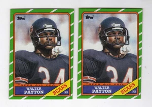 1986 Topps #11 ... Walter Payton 2 Card Lot ... Bears - Picture 1 of 2