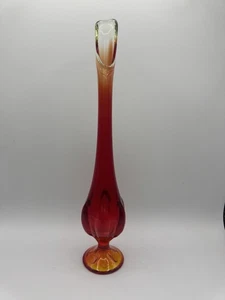 Vintage Viking Epic Amberina 6 Blütenblätter Stretch Vase MCM 12,75" - Bild 1 von 7