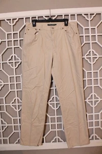 Pantalones Ralph Lauren Mujer 14 Beige Caqui Negocios Preppy Chino Algodón 33x31 - Imagen 1 de 14