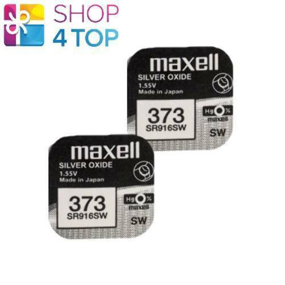 2 Maxell 373 SR916SW Piles Argent Oxyde 1.55V Pour Montres NEUVE - Photo 1/1