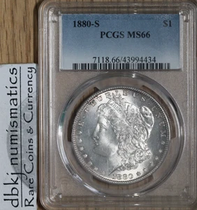 1880 S Morgan Silver Dollar $1 - PCGS MS 66 - Picture 1 of 5