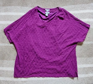 Maggie Barnes For Catherine’s Purple Lace Top w/ Tank Women’s Size 3x 26/28 - Picture 1 of 6