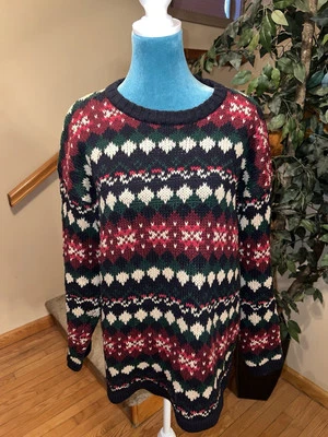 Suéter Fair Isle Vintage ABERCROMBIE & FITCH 1892 Talla M Foto 1 de 4