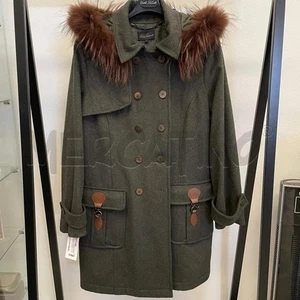 CAPPOTTO DONNA LUISA SPAGNOLI VERDE LANA DOPPIO PETTO CAPP - Imagen 1 de 5