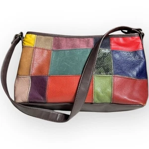 Vintage Patchwork Purse Wilson's Leather Trendy Hippie - Picture 1 of 15