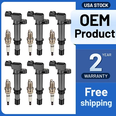 6 Ignition Coil Pack UF270 and Spark Plugs For 2004-2007 Dodge Dakota 3.7L V6 - Image 1 of 4