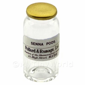 Miniature Senna Pods Glass Apothecary Bulk Jar  - Picture 1 of 1