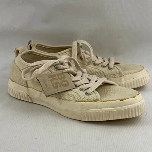 Mens 8.5 Reeboks Boks Sneakers Cream Heavy Canvas Dress Treads 1994 NOS Flaws - Picture 1 of 12