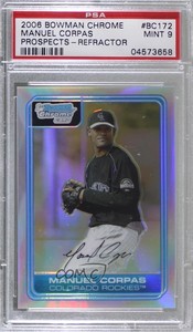 2006 Bowman Chrome Prospects Refractor Manny Corpas Manuel PSA 9 MINT Rookie RC