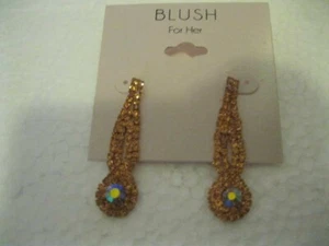 BLUSH FOR HER - Pendientes en tono oro rosa con cristales - Imagen 1 de 1