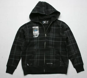 RUSTY Boys Plaid Fleece Hoody (XL) Size 14 Black - Picture 1 of 1