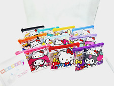 Lot 10 Hello Kitty 50th Anniversary Flat Pouch  Zippper Bag Sanrio Daiso New【49】