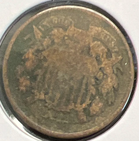1868 2-CENT PIECE GRADES GOOD DETAIL ACTUAL COIN #C14147 Cover