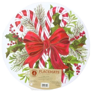 4er Set Hart Tischsets mit Korkrücken (14") WEIHNACHTEN ZUCKERSTANGEN & WEIHNACHTSSTERN, BM - Bild 1 von 11