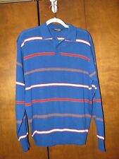 VINTAGE 1970s TOWNCRAFT ACRYLIC KNIT SWEATER SHIRT Mens XL Polo Longsleeve NWT