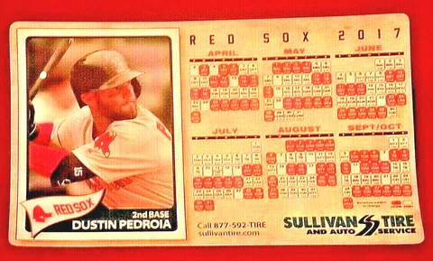 2017 RED SOX MAGNETIC SEASON SCHEDULE WITH DUSTIN PEDROIA Cover