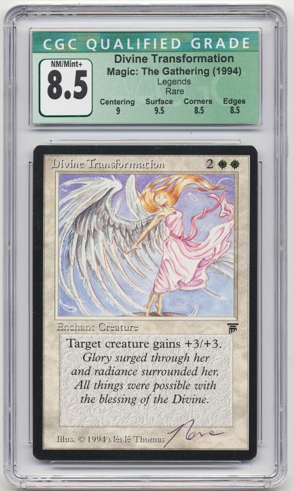 Graded Signed Divine Transformation CGC 8.5 Q++ Legends Artist NeNe Thomas MTG! - Image 1 of 2
