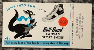 Advertising Blotter 1950's Ball-Band Kangaroo Sports Sneakers Shoes Vintage - Imagen 1 de 4